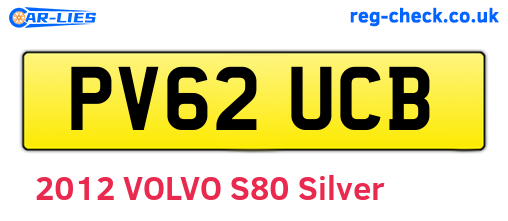 PV62UCB are the vehicle registration plates.