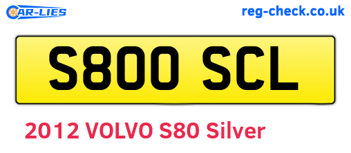 S800SCL are the vehicle registration plates.