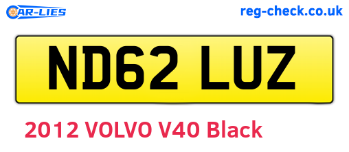 ND62LUZ are the vehicle registration plates.