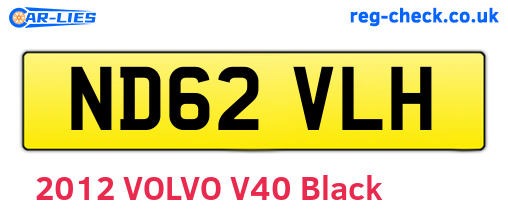ND62VLH are the vehicle registration plates.