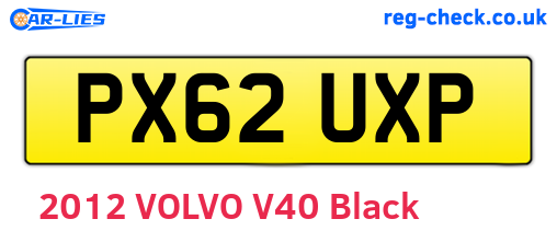 PX62UXP are the vehicle registration plates.