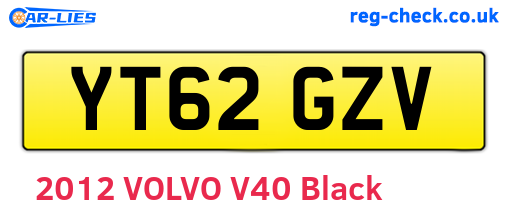 YT62GZV are the vehicle registration plates.