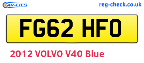 FG62HFO are the vehicle registration plates.