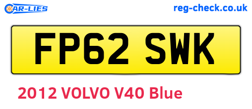 FP62SWK are the vehicle registration plates.