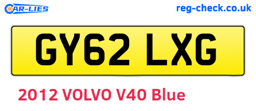 GY62LXG are the vehicle registration plates.