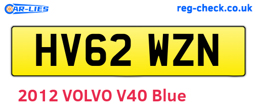 HV62WZN are the vehicle registration plates.
