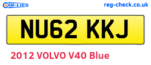 NU62KKJ are the vehicle registration plates.