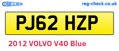 PJ62HZP are the vehicle registration plates.