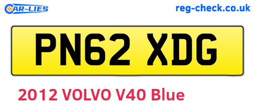PN62XDG are the vehicle registration plates.