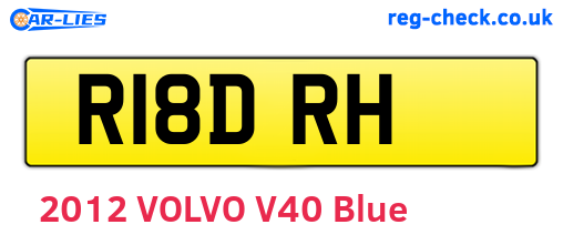 R18DRH are the vehicle registration plates.
