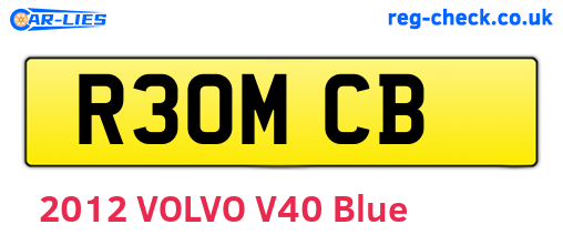 R30MCB are the vehicle registration plates.