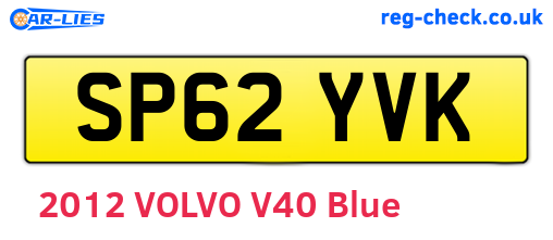 SP62YVK are the vehicle registration plates.