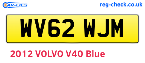 WV62WJM are the vehicle registration plates.