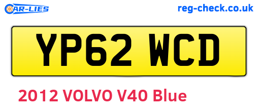YP62WCD are the vehicle registration plates.