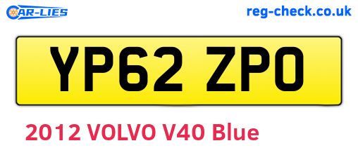 YP62ZPO are the vehicle registration plates.