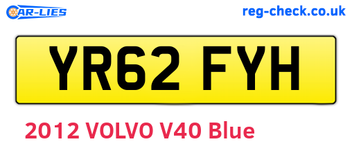 YR62FYH are the vehicle registration plates.