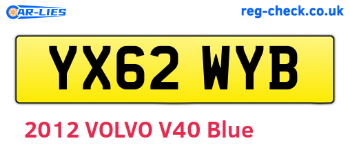 YX62WYB are the vehicle registration plates.