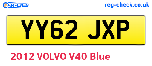 YY62JXP are the vehicle registration plates.