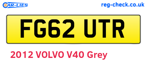 FG62UTR are the vehicle registration plates.