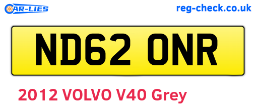 ND62ONR are the vehicle registration plates.