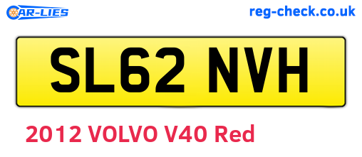 SL62NVH are the vehicle registration plates.