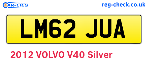 LM62JUA are the vehicle registration plates.