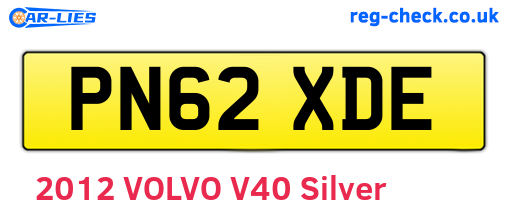 PN62XDE are the vehicle registration plates.