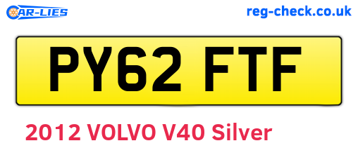 PY62FTF are the vehicle registration plates.