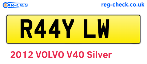 R44YLW are the vehicle registration plates.
