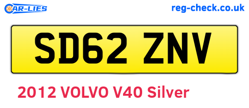 SD62ZNV are the vehicle registration plates.