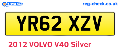 YR62XZV are the vehicle registration plates.