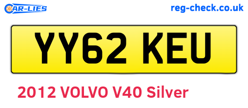 YY62KEU are the vehicle registration plates.