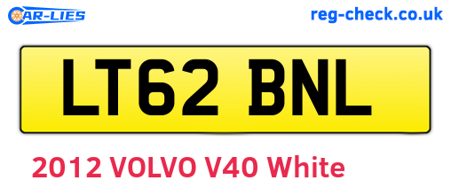 LT62BNL are the vehicle registration plates.