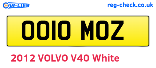 OO10MOZ are the vehicle registration plates.