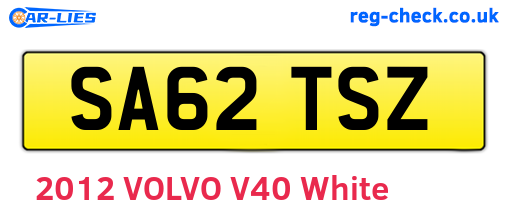 SA62TSZ are the vehicle registration plates.