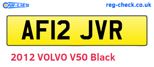 AF12JVR are the vehicle registration plates.