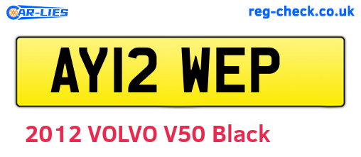 AY12WEP are the vehicle registration plates.