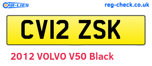 CV12ZSK are the vehicle registration plates.
