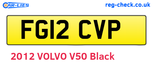 FG12CVP are the vehicle registration plates.