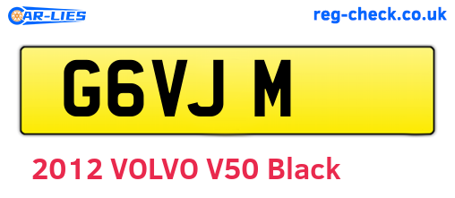 G6VJM are the vehicle registration plates.