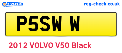 P5SWW are the vehicle registration plates.