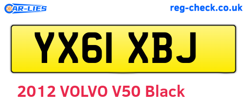 YX61XBJ are the vehicle registration plates.