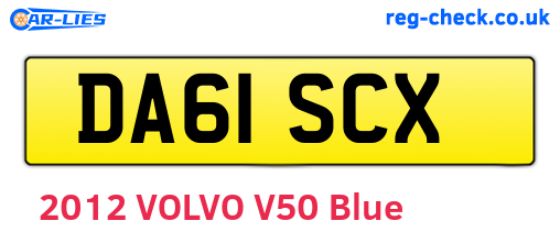 DA61SCX are the vehicle registration plates.