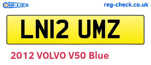LN12UMZ are the vehicle registration plates.