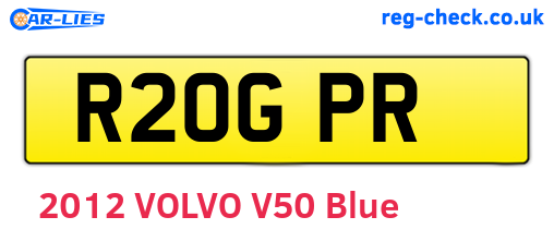 R20GPR are the vehicle registration plates.