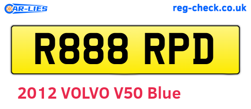 R888RPD are the vehicle registration plates.