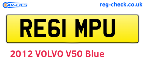 RE61MPU are the vehicle registration plates.