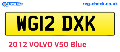WG12DXK are the vehicle registration plates.