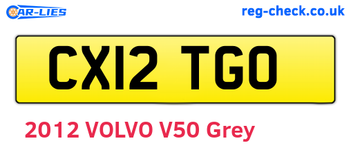 CX12TGO are the vehicle registration plates.