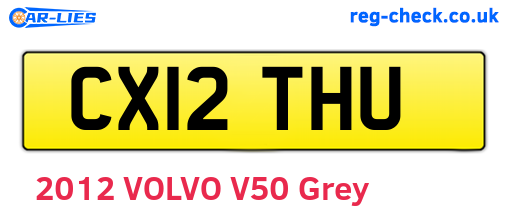 CX12THU are the vehicle registration plates.